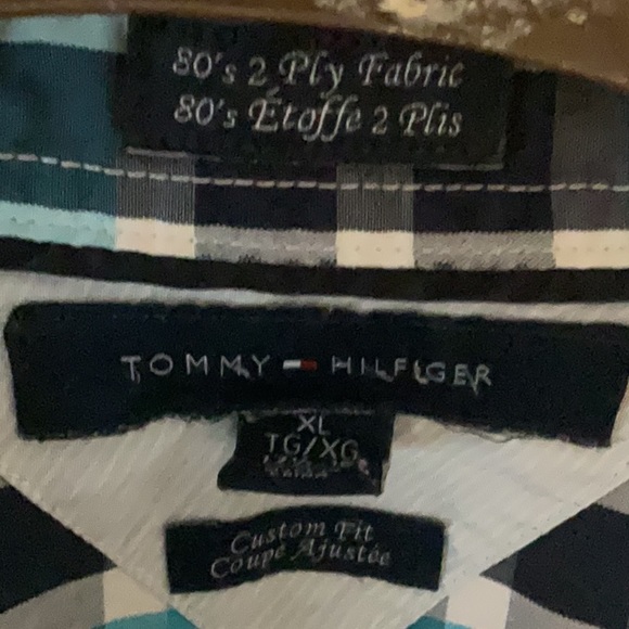 Tommy Hilfiger men’s custom fit plaid shirt Size XL - Picture 2 of 7
